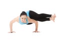Yogi female in yoga asana Two-Legged KoundinyaÃ¢â¬â¢s Pose Royalty Free Stock Photo